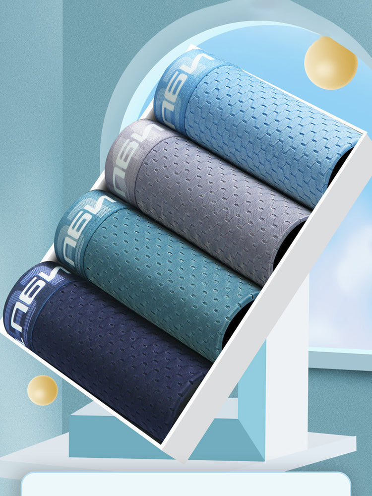4-Pack Men's Ice Silk Cool Fresh Boxer Briefs