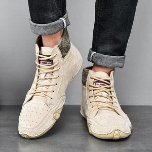 Men's High Top Casual Leather Shoes - Amamble