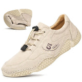 Men's casual leather breathable beanie shoes - Amamble