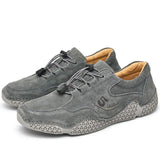 Men's casual leather breathable beanie shoes - Amamble