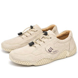 Men's casual leather breathable beanie shoes - Amamble