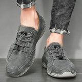 Men's casual leather breathable beanie shoes - Amamble