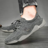 Men's casual leather breathable beanie shoes - Amamble