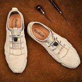 Men's leather casual beanie shoes - Amamble