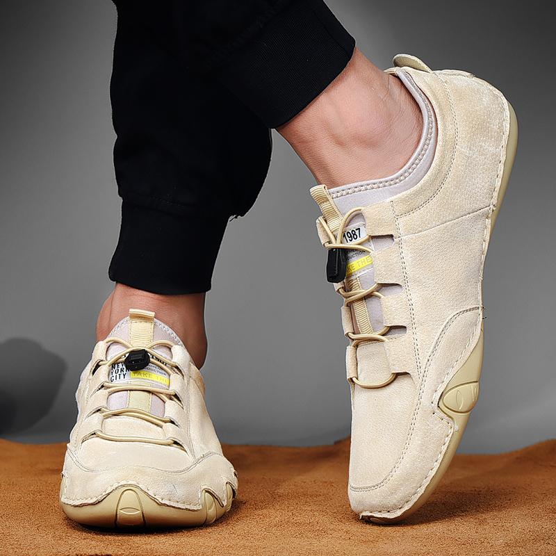 Men's leather casual beanie shoes - Amamble
