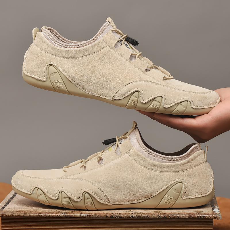 Men's leather casual beanie shoes - Amamble