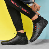 Men's high-top leather casual shoes Martin boots - Amamble