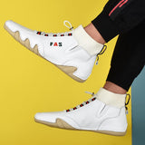 Men's high-top leather casual shoes Martin boots - Amamble