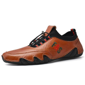 Men's leather casual beanie shoes - Amamble
