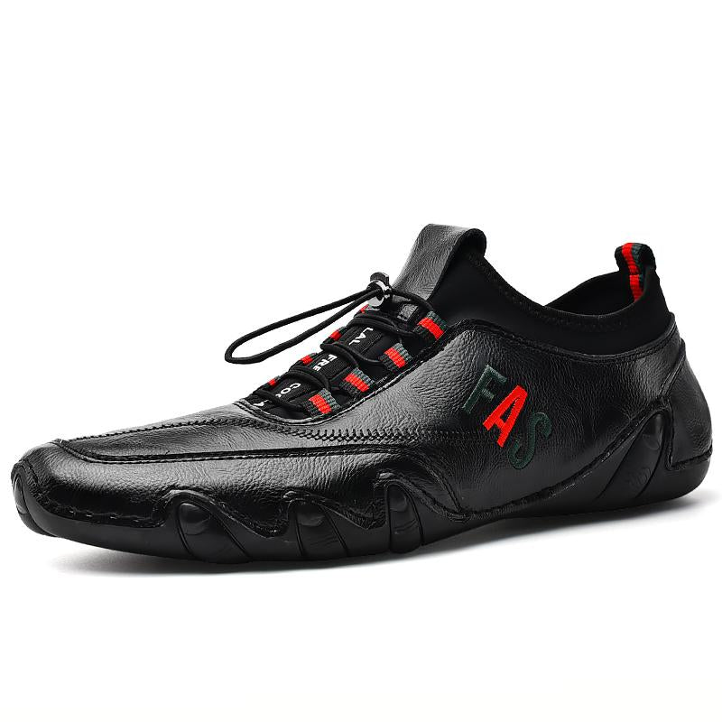 Men's leather casual beanie shoes - Amamble