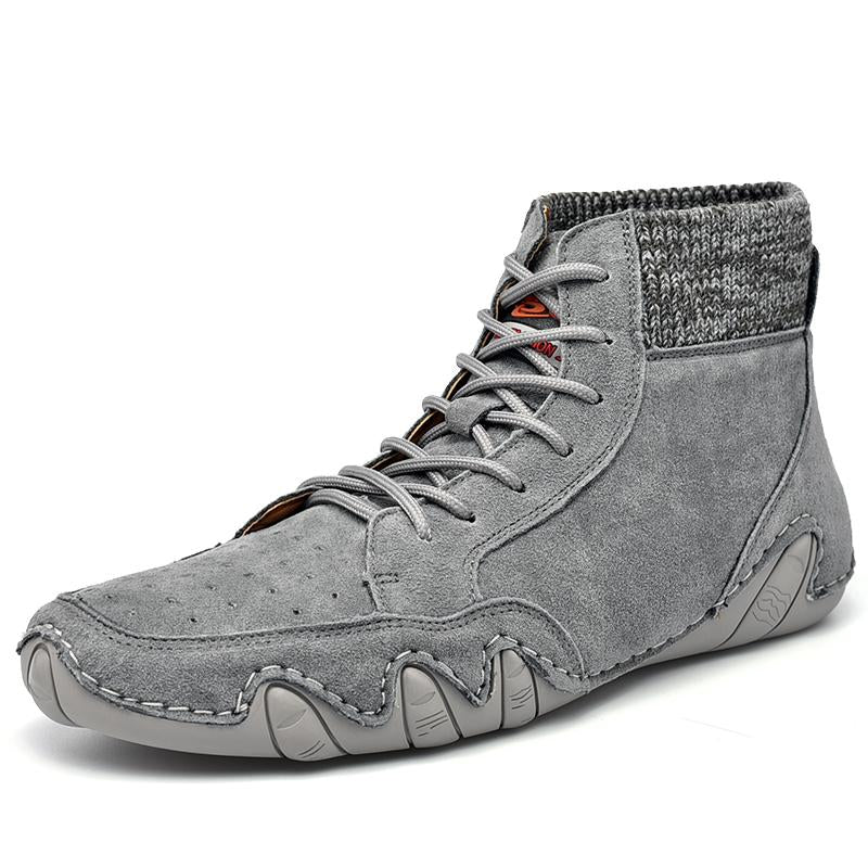 Men's High Top Casual Leather Shoes - Amamble