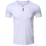 2021 Summer Solid Color Button T-Shirt - Amamble