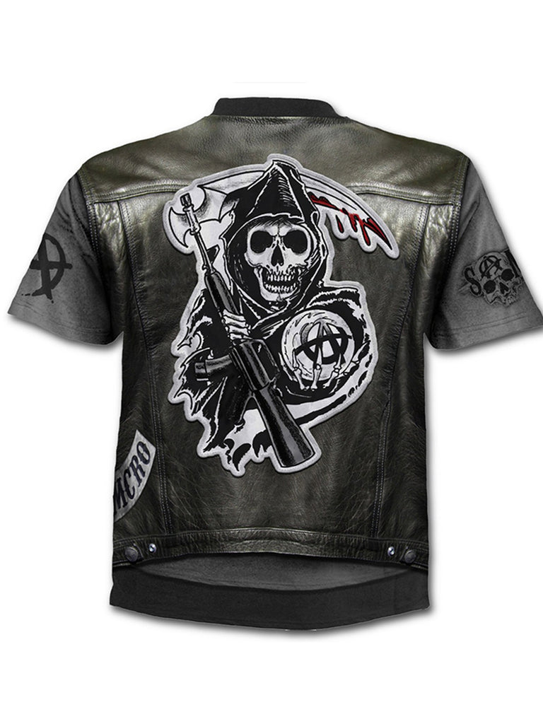 Round Neck Print Trendy T-Shirt - Amamble