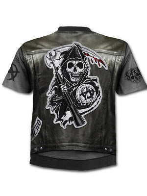 Round Neck Print Trendy T-Shirt - Amamble