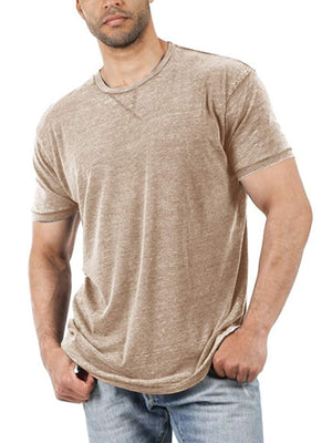 Pure Color Casual Short-Sleeved T-Shirt - Amamble