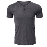 2021 Summer Solid Color Button T-Shirt - Amamble