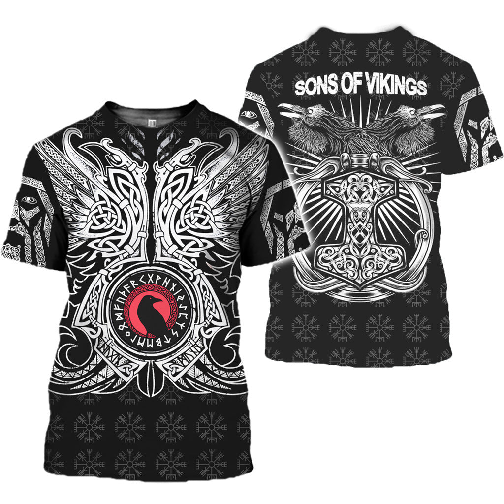 Viking Myth 3D Short-Sleeved T-Shirt - Amamble