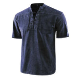 2nd Anniversary-Summer Casual Loose Tie Stand Collar Shirt - Amamble