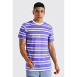 3D Stripe Print Short Sleeve T-Shirt - Amamble