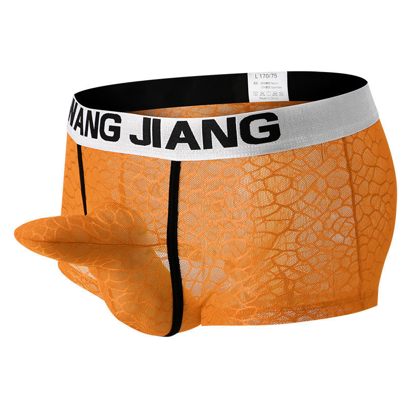 New lace pattern split design. Sexy and comfortable men's underwear