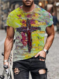 Men's Print Short Sleeves Casual T-shirt 05 - Amamble