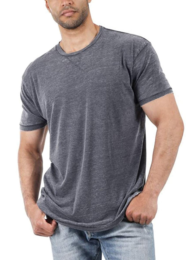Pure Color Casual Short-Sleeved T-Shirt - Amamble