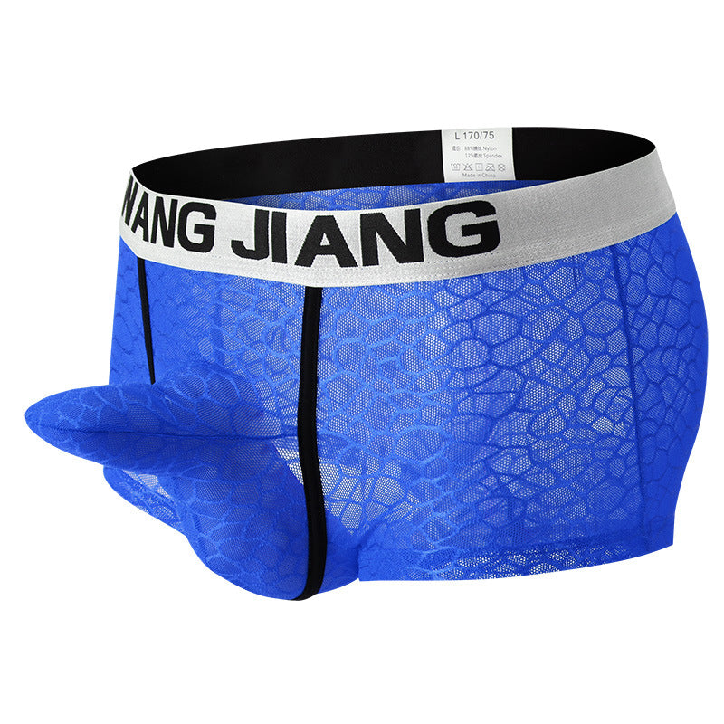 New lace pattern split design. Sexy and comfortable men's underwear