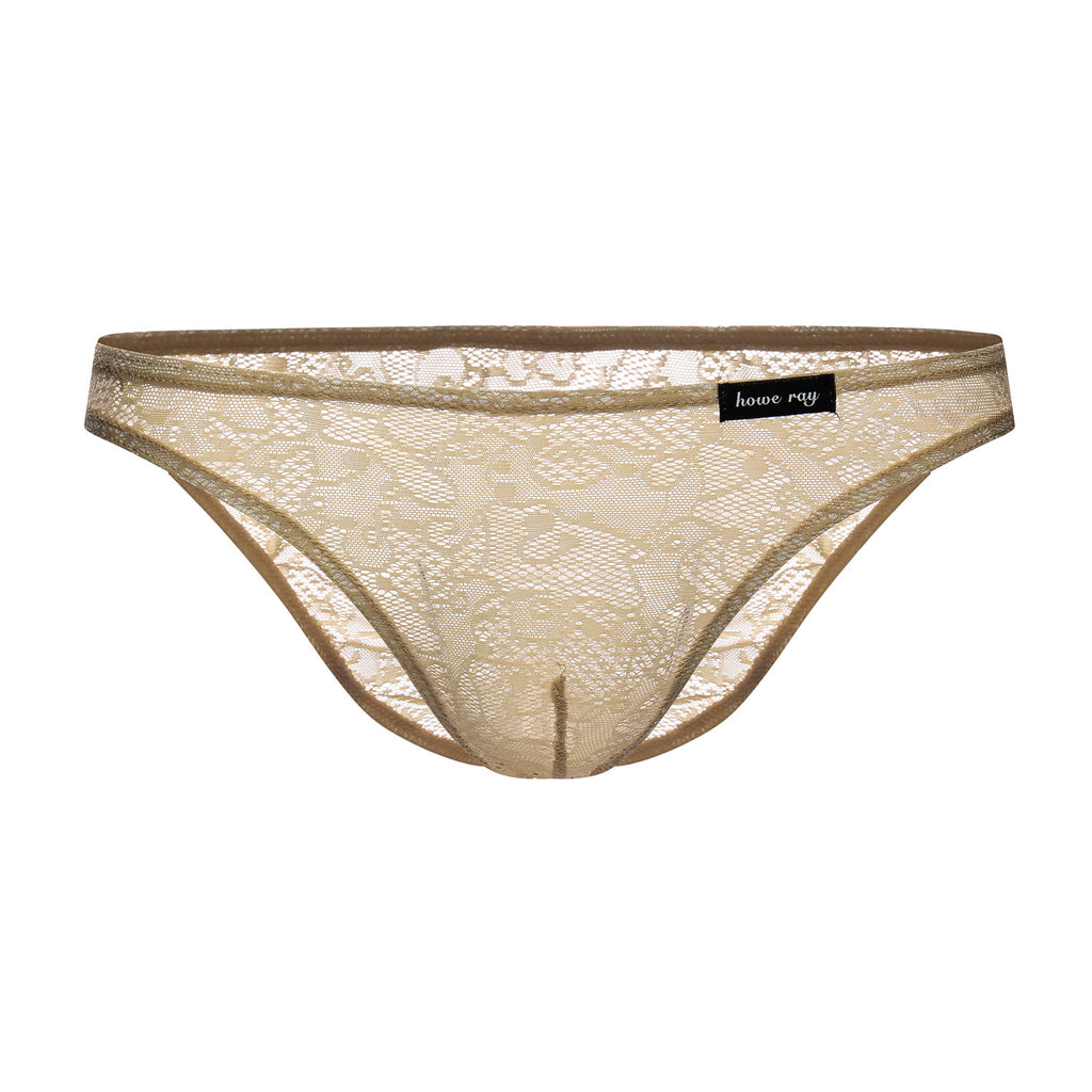 2021 men's low-rise lace transparent underwear - Amamble