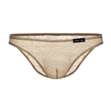 2021 men's low-rise lace transparent underwear - Amamble