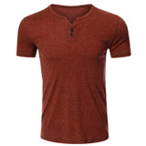 2021 Summer Solid Color Button T-Shirt - Amamble