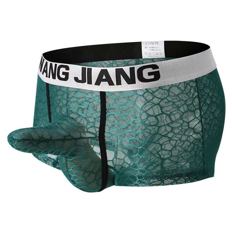 New lace pattern split design. Sexy and comfortable men's underwear