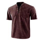 2nd Anniversary-Summer Casual Loose Tie Stand Collar Shirt - Amamble