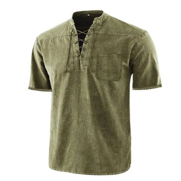2nd Anniversary-Summer Casual Loose Tie Stand Collar Shirt - Amamble
