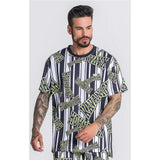 3D Stripe Print Short Sleeve T-Shirt - Amamble