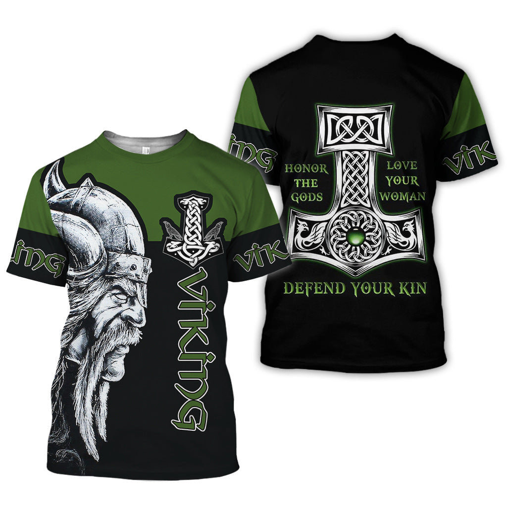 Viking Myth 3D Short-Sleeved T-Shirt - Amamble