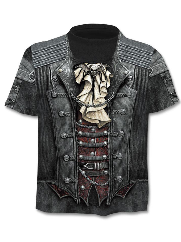 Round Neck Print Trendy T-Shirt - Amamble