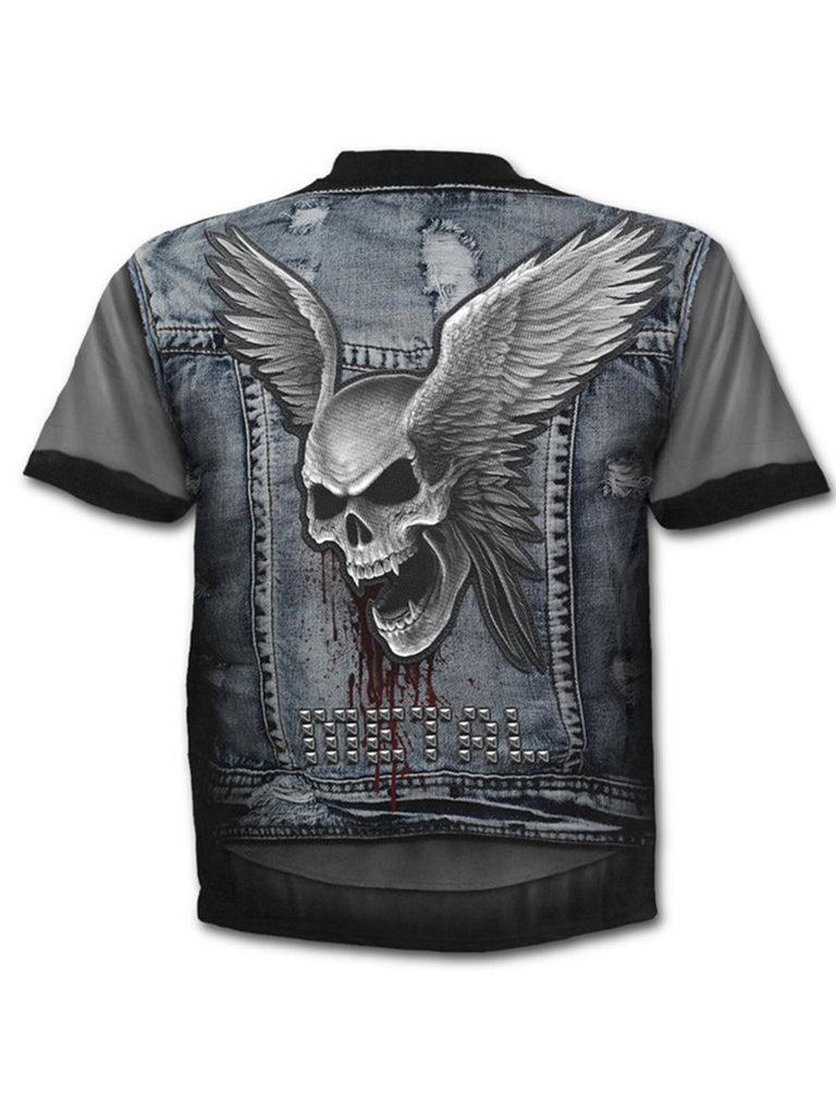 Round Neck Print Trendy T-Shirt - Amamble