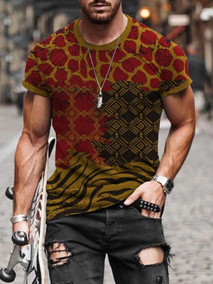 Men's Print Short Sleeves Casual T-shirt 11 - Amamble