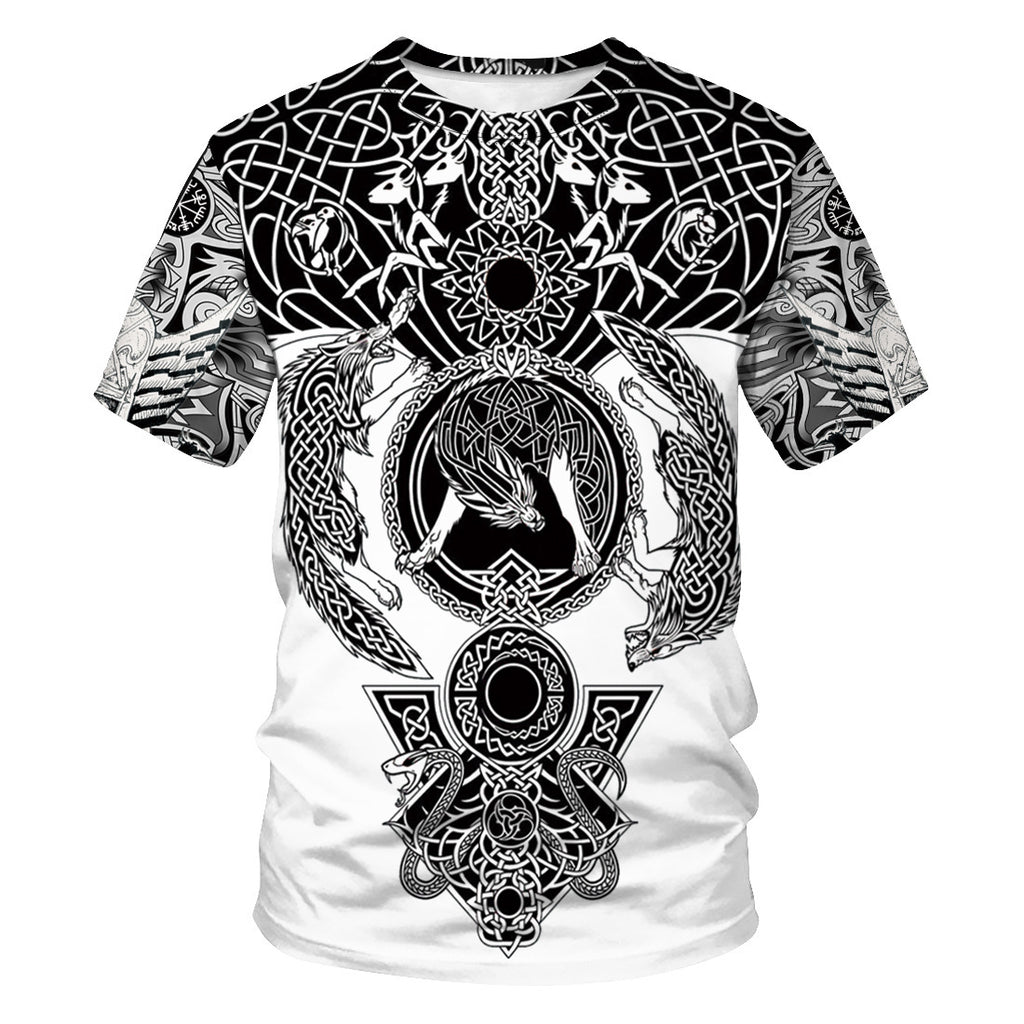 Viking Myth 3D Short-Sleeved T-Shirt - Amamble