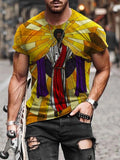 Men's Print Short Sleeves Casual T-shirt 25 - Amamble