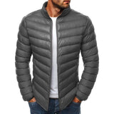 Men's Pure Color Simple Fashion Warm Thick Coat - Amamble