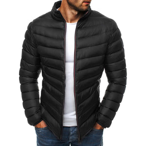 Men's Pure Color Simple Fashion Warm Thick Coat - Amamble