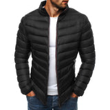 Men's Pure Color Simple Fashion Warm Thick Coat - Amamble