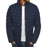 Men's Pure Color Simple Fashion Warm Thick Coat - Amamble