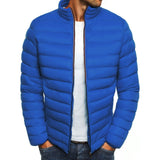 Men's Pure Color Simple Fashion Warm Thick Coat - Amamble