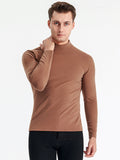 Mid-neck Men's Fleece Warm Bottoming Top T-shirt