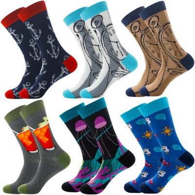 Couple models 6 Pieces Colorful 100%Cotton Fancy Socks - Amamble