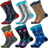 Couple models 6 Pieces Colorful 100%Cotton Fancy Socks - Amamble
