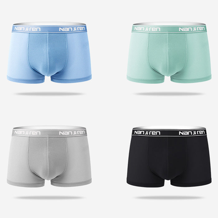 4-Pack Men's Ice Silk Cool Fresh Boxer Briefs