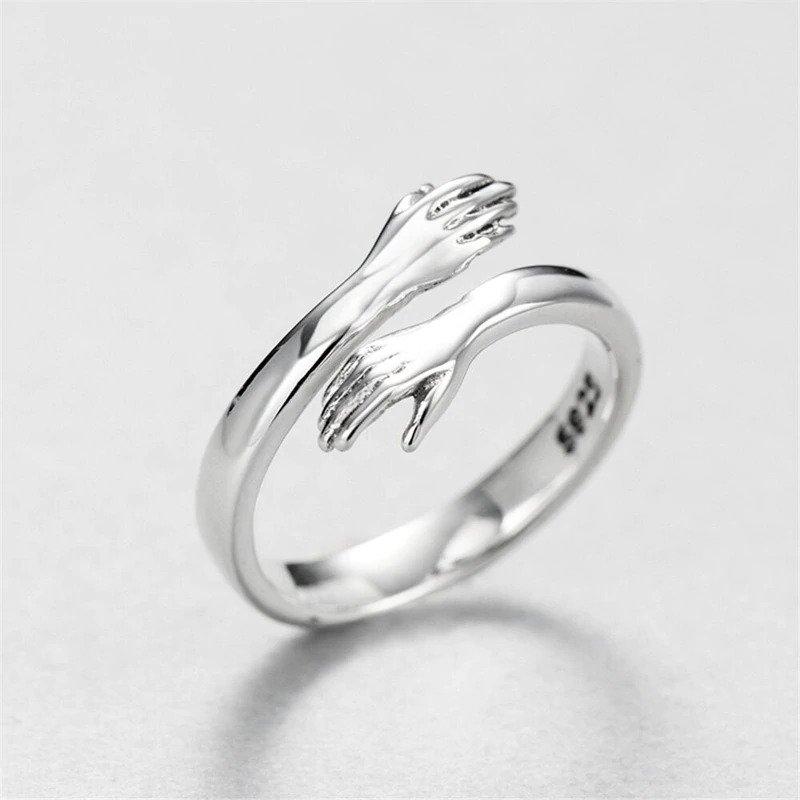 Sterling Silver Hug Ring - Amamble
